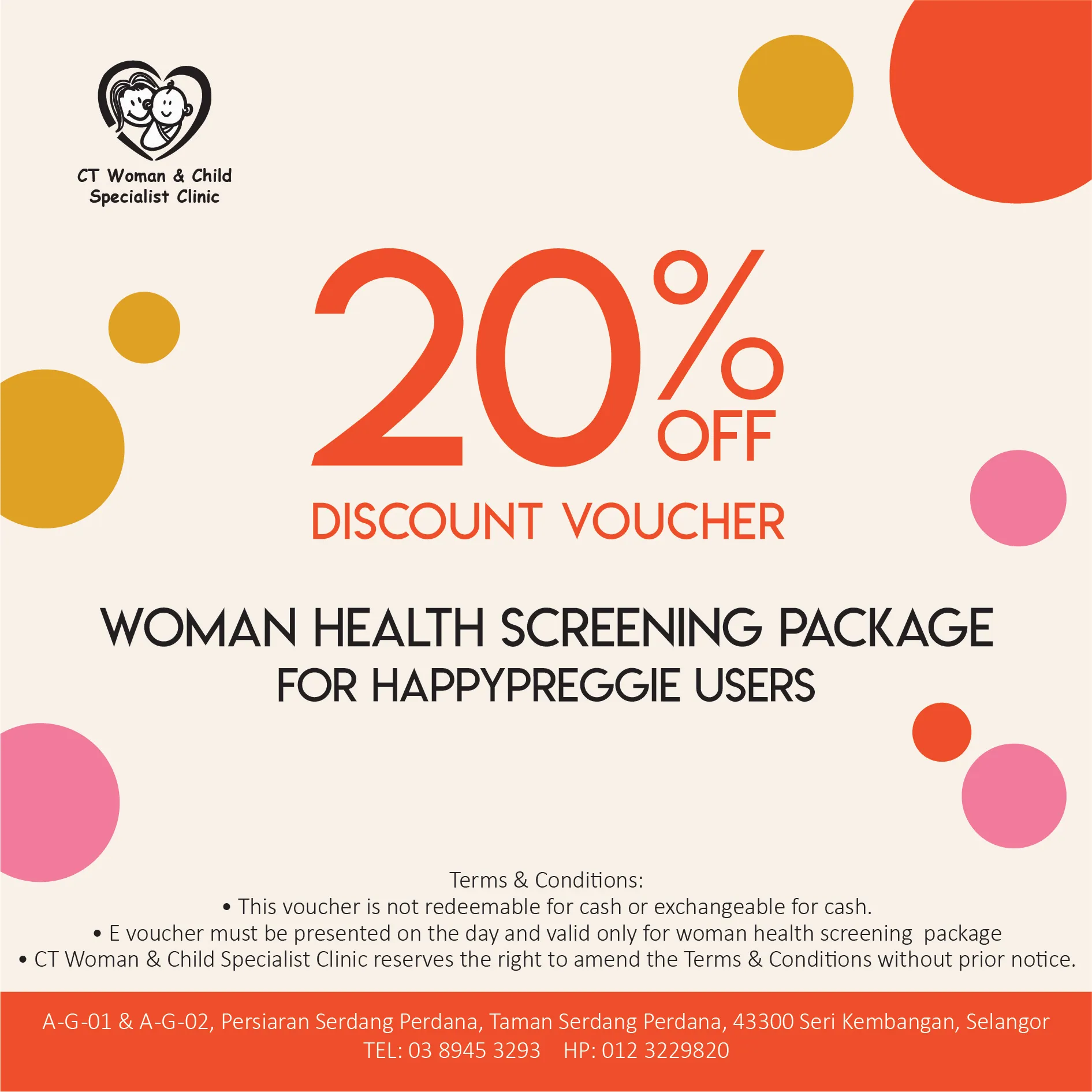 20% Discount Voucher for Woman Health Screening